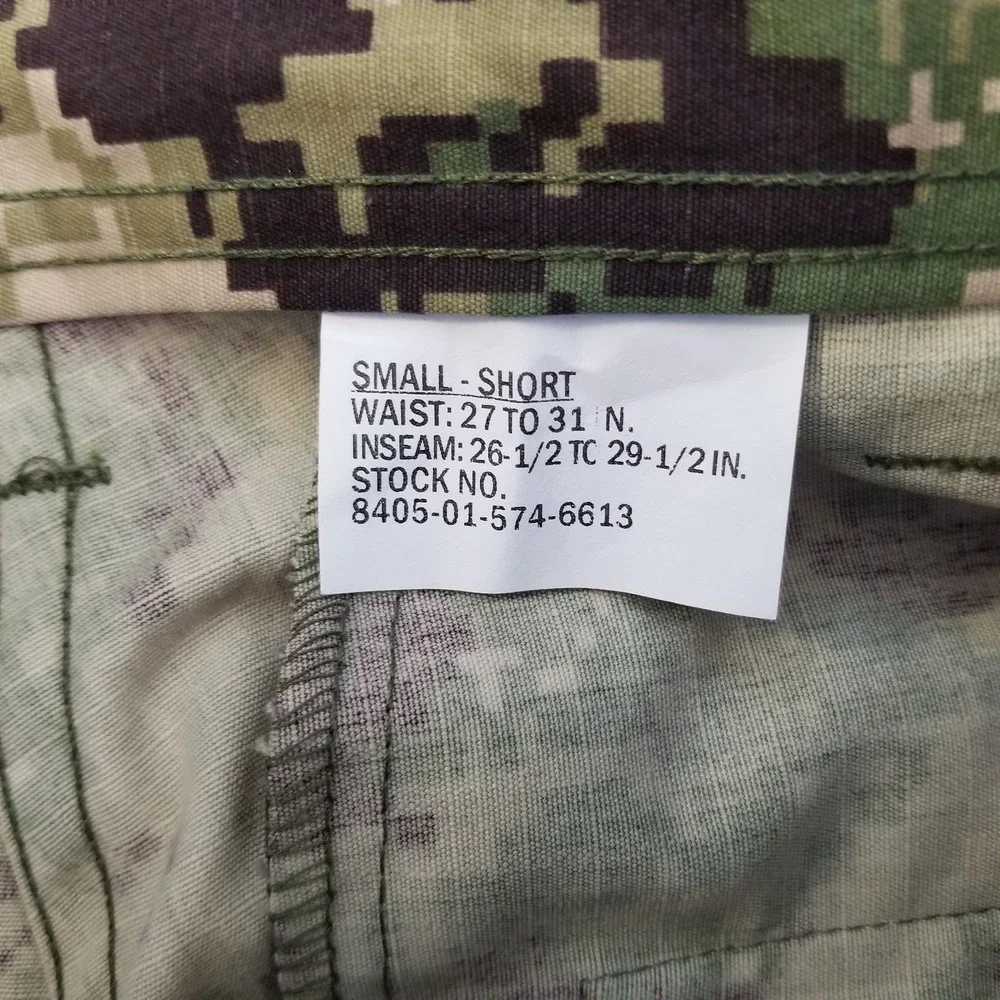 Small Short US Navy Pants Mens‎ NWU Type III Green AOR2 Cargo Camouflage Seals